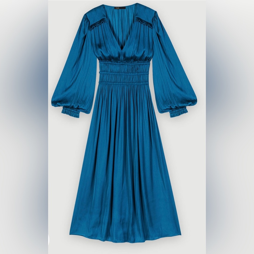 Maje blue satin dress